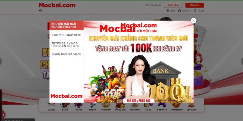 Giới thiệu casino mocbai đăng ký nhận ngay 100k